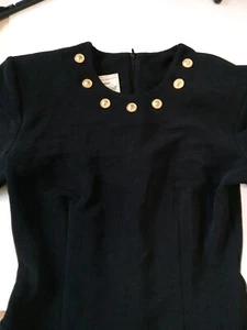 Vestido JOSEPH RIBKOFF Creations Negro Manga Larga Adornos Dorados - Imagen 1 de 10