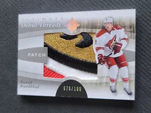 2011-12 UD ULTIMATE COLLECTION DAVID RUNDBLAD DT-DR #ed 70/100 DEBUT PATCH - Picture 1 of 2