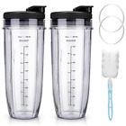 For Ninja Blender Cups Replacement 32 Oz Cups Kit With Seal Lids Bl4504870