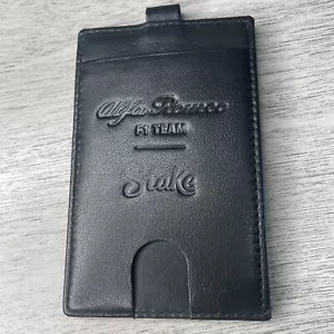 Alfa Romeo F1 Team “stake” Leather Card Holder Walker Black - Picture 1 of 9