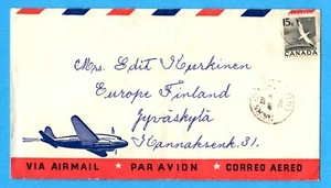Canada # 343 15c Gannet, Single Use to  FINLAND, 1956 - Picture 1 of 2