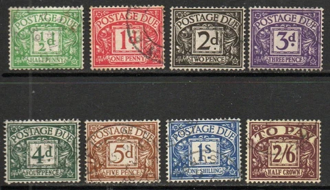 D27 - D34 1937 POSTAGE DUES SET OF 8 USED (1) Cover