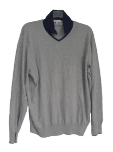 Peter Millar V-Neck Pullover Sweater Shirt Herren Gr. XL Seide/Kaschmir Mischung Grau - Bild 1 von 4