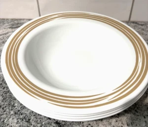 4 CORELLE  Dinner/Pasta Bowl Strokes of Color, Creamy Sand - Picture 1 of 7