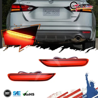 Luces de freno de señal trasera reflectores de parachoques trasero LED para Nissan Altima 2019-2021 Foto 1 de 4