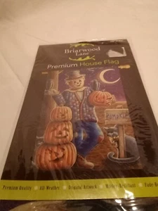 Pumpkin Scarecrow Fall Premium House Flag 28" x 40" Briarwood Lane - Picture 1 of 3