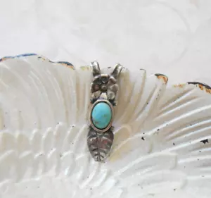 Tiny Carolyn Pollack Relios Oxidized Sterling Turquoise Pendant R29-18 - Picture 1 of 8