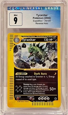 POKÉMON TYRANITAR EXPEDITION REVERSE HOLO -29/165 CGC 9 Mint - Image 1 of 2