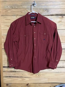 Vintage Panhandle Slim XL Western Shirt Red Cotton Long Sleeve Hong Kong - Picture 1 of 19