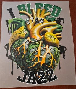 Utah Jazz Colorful 8" DTF Heat Transfer Iron On FREE Shipping (C4/3) - Picture 1 of 1