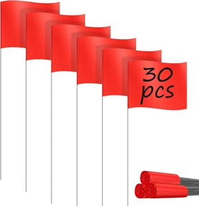 Banderas de marcado Banderas de marcador para césped Paquete de 30, IKAYAS 4 * 5 * 15 pulgadas PVC pequeño Ya - Imagen 1 de 12