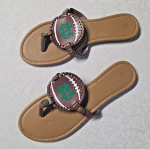 Notre Dame Fighting Irish Football Flip Flops Sandals Women's Size 10 NCAA - Picture 1 of 11