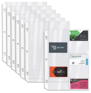 50/Box Clear Heavyweight Business Card Sleeve Pages, Refill Pages, 10 Pockets... - Picture 1 of 5