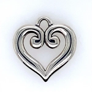 James Avery Retired Scroll Heart Sterling Silver Pendant (DG7151406) - Picture 1 of 4