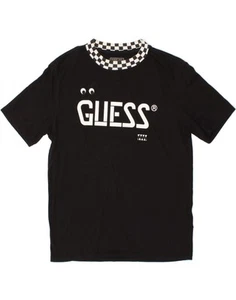 GUESS Mens Graphic T-Shirt Top XS Black Geometric Cotton CB05 - Picture 1 of 4