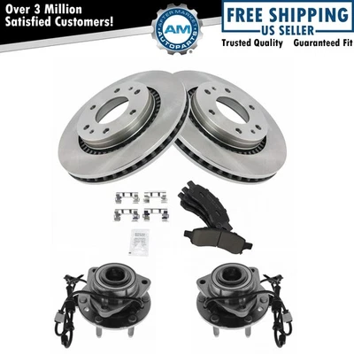Wheel Hub & Bearing Ceramic Brake Pad Rotor Kit for Trailblazer Envoy Ascender Foto 1 de 4