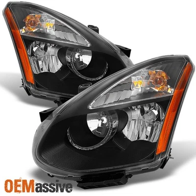 Par de faros de repuesto izquierdo + derecho tipo halógeno negro para SUV Rogue 08-14 Foto 1 de 4