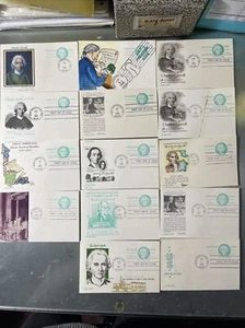 FDC 14 Different CHARLES CARROLL - Signer 1st Day Of Issue Postal Cards #0007 - Picture 1 of 5