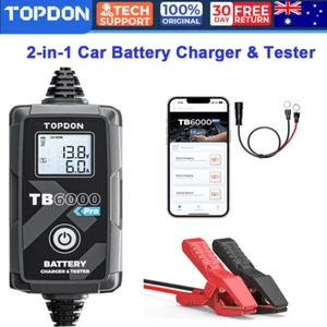 TOPDON TB6000Pro 6Amp 2-in-1 Smart Car Battery Charger & Battery Tester 6V 12V - Picture 1 of 24