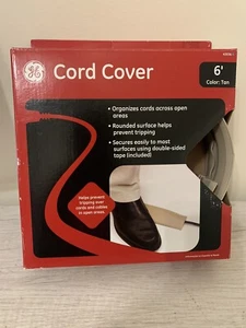 GE Cord Cover 6' x 2.5" Tan #43036 New in Box Cord Protector, Cord Concealer - Afbeelding 1 van 5