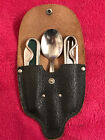 Vintage ￼1942 Girl Scout Chow Set . Utensils, Geo Schrade ,Black Case .