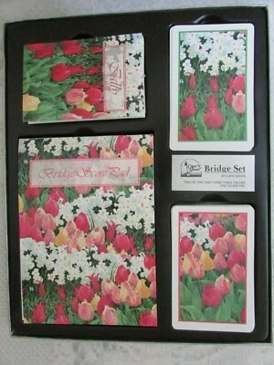 Vintage Floral Cape Shore Bridge Set~Twelve Two & Three Table Tallies 1 Score - Изображение 1 из 4