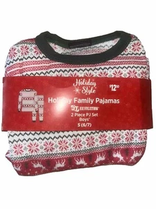 Boys Family Pajamas Merry & Bright 2 Piece Set Size Small 6/7 Reindeer Christmas - Picture 1 of 1