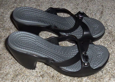 Sandalia Masaje Avon Negra Sin Cordones Punta Abierta Sin Espalda Cómoda Talla 8 Nueva Foto 1 de 4