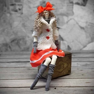 Vintage Künstlerpuppe Tilda-Stil 47 cm Dekopuppe Shabby Stoffpuppe Handarbeit - Bild 1 von 1