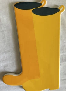 Coton Colors Happy Everything Big Large Attachment Wellies Yellow Rain Boots New - Picture 1 of 2