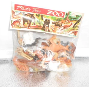 Vintage Zoo Animals in Package Lot 24 Painted Hong Kong giraffe elephant lion - Bild 1 von 5