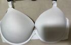 M&S Cotton Rich UNDERWIRED PADDED PUSH UP PLUNGE BRA in WHITE  Size 38E
