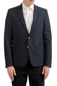 Just Cavalli Men's Wool Navy Blue Two Button Blazer Sport Coat US 38 IT 48 - Picture 1 of 5