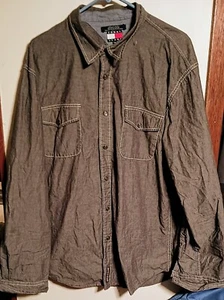 Vintage Tommy Hilfiger Tommy Jeans Denim Pearl Snap Western Shirt Cowboy Rodeo - Picture 1 of 2