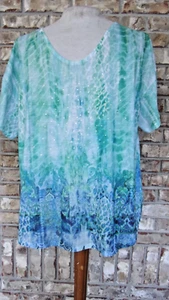CONCEPT SZ XXL /20GREEN/BLUE PRINT LIGHTWEIGHTSUMMER S/S TEE TOPS - Picture 1 of 6