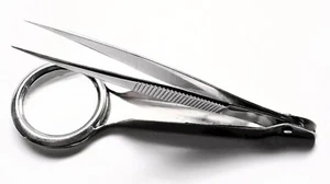 Magnifier, 4x power, Stainless Steel and Glass, with Attached Tweezers - Picture 1 of 5