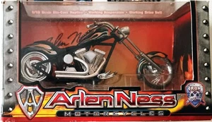 Arlen Ness Black w/Flames Custom Motorcycle 1/18 Scale NIB Iron Die-Cast - Picture 1 of 2