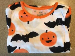 New Carters Halloween Pumpkins and Bats Night Gown 4/5 6/7 8/10 12/14