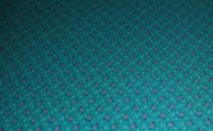 1 Yard Vintage Floral Fabric Springs Industries Fabric Bright Teal Floral Fabric - Picture 1 of 1