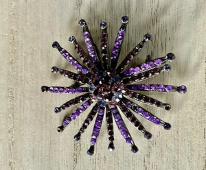 Vintage Purple Rhinestone Firecracker Brooch. - Picture 1 of 4