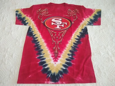 SF 49ers T-Shirt Men's L Red Tie Dye 2-Sided Majestic Brand Vtg - Image 1 of 4