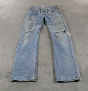 VINTAGE Levis 501 Jeans Mens 34x36 Blue Straight Regular Light Distressed 90s * - Picture 1 of 15