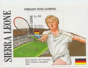 Hoja de recuerdo de Boris Becker 1987 estampillas sin montar o nunca montada de Sierra Leona - Imagen 1 de 1