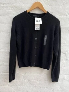 Uniqlo C black 100% cashmere cardigan, Small, NWT - Picture 1 of 4