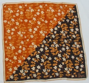 Sciarpa vintage Vera Neumann 26" x 26' poliestere antirughe autunno floreale astratta - Foto 1 di 2