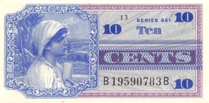 USA/MPC 10 Cents 1966 Series of 661 Plate # 13 Uncirculated Banknote M7 - Picture 1 of 2