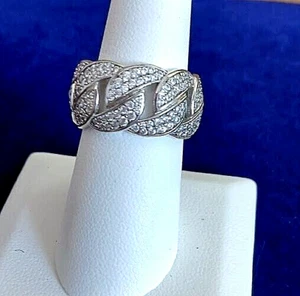925 Sterling Silber Pave Turmalin Edelsteine Ring ~ Größe 7,25 ~ Gewicht 7,33 ~ 0,45" - Bild 1 von 10