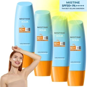 4x Mistine Aqua Base Sunscreen Ultra Light Protection Facial Serum SPF50+ 90ml - Picture 1 of 11