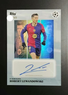 Topps Lewandowski Autograph Serial Numbered Parallel 2024-25 Soccer Card - Image 1 of 2
