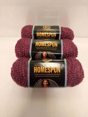 Lion Brand Homespun 纱线 6 盎司 185 码梅紫色 3 件装 — 第 1/4 张图片